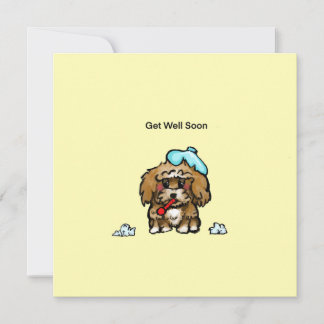 Maltipoo under the weather holiday card