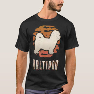 Maltipoo Vintage Retro Classic Dog Sunset T-Shirt