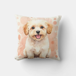 Maltipoo Watercolor Bubble Cluster Art Cushion