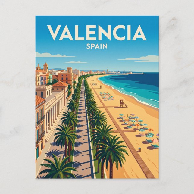 Malvarrosa Beach Spain Postcard (Front)