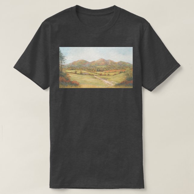 Malvern Hills From Powick T-Shirt (Design Front)
