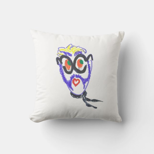 MalWear Self-Portrait Throw Pillow (Front)