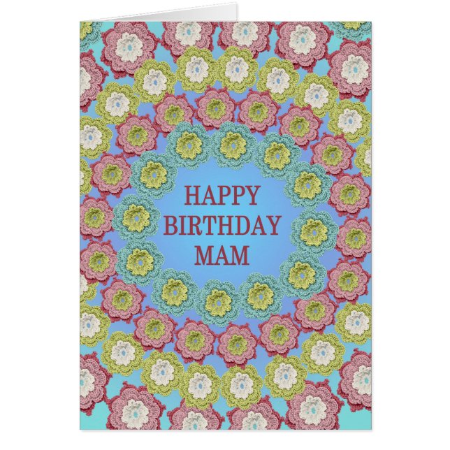 Mam Birthday Crochet Flowers (Front)