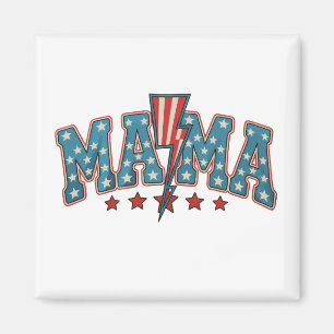 Mama 4th Of July Patriotic Mum Lightning Bolt Magnet
