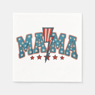 Mama 4th Of July Patriotic Mum Lightning Bolt Napkin