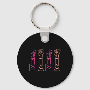 Mama American Sign Language Deaf Awareness Support Key Ring