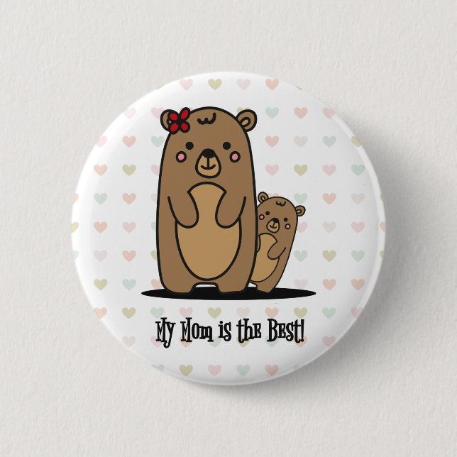 Mama and Baby Bear | Best Mum Button (Front)