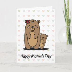 Mama and Baby Bear   Mother's Day Greeting Card