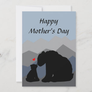 Mama and Baby Bear Mountains Mother's Day Card