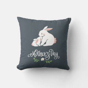 Mama and Baby Bunny Cute Mother's Day Cushion