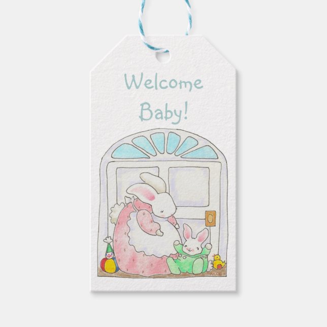 Mama and Baby Bunny gift tag (Front)