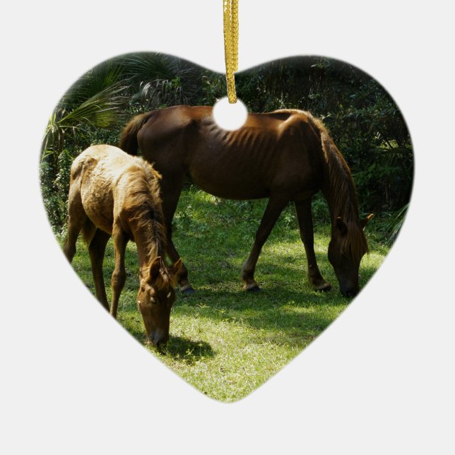 Mama and Baby Ceramic Ornament (Front)