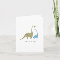 Mama and Baby Dinosaur Boy Baby Shower Invitation