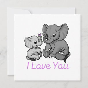 "Mama and Baby Elephant" Card