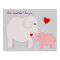 Mama and Baby Elephant in Pink and Purple Poster