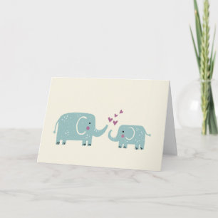 Mama and Baby Elephant Mothers Day Card