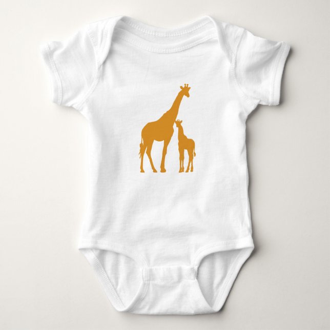 Mama and Baby Giraffe One Piece Baby Clothes Baby Bodysuit (Front)