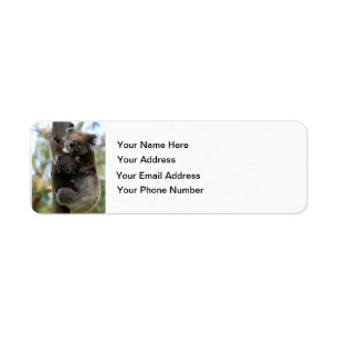 Mama and Baby Koala Return Address Label