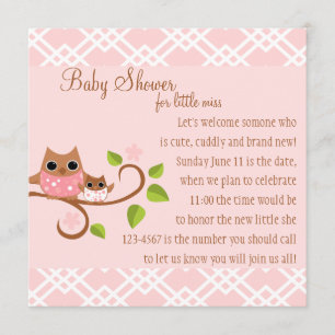 Mama and Baby Owl Invitation