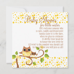 Mama and Baby Owl Invitation