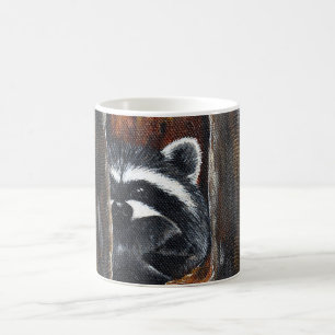 Mama and Baby Racoon Painting Coffee Mug