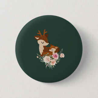 Mama and fawn button