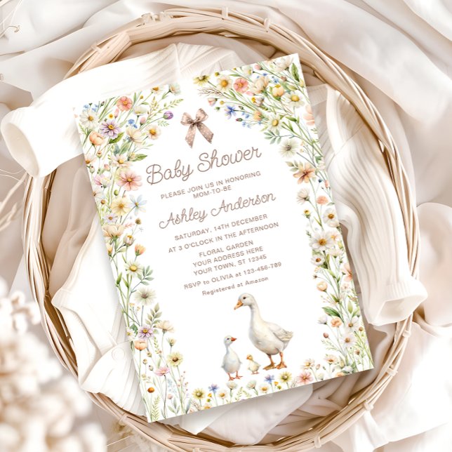 Mama and Little Gosling Boho Baby Shower Invitation (Creator Uploaded)