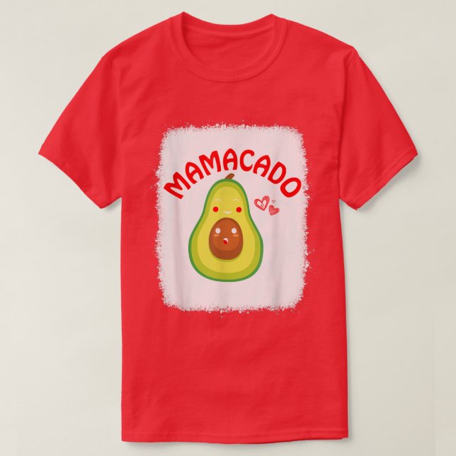 Mama Avocado Mum Bleached Funny Avocado Mamacado  T-Shirt (Design Front)