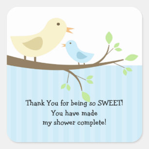Mama & Baby Bird Baby Shower Square Sticker! Square Sticker