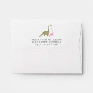 Mama Baby Dinosaur Girl Baby Shower Envelope
