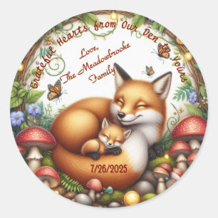 Mama & Baby Fox Baby Shower Thank You Stickers