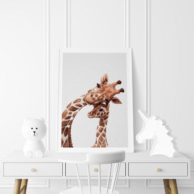 Mama & Baby Giraffe, Watercolor Poster (Creator Uploaded)