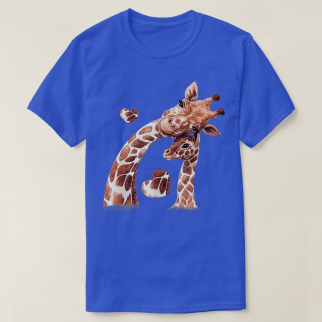 Mama Baby Giraffe Wildlife Safari Animal Lover Mot T-Shirt (Design Front)