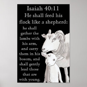 Mama & Baby Lamb Bible Quote Poster
