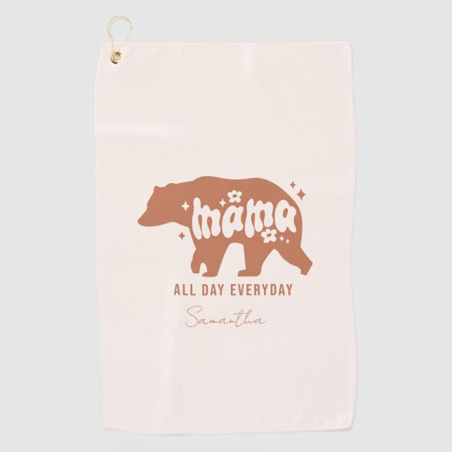 Mama Bear All Day Everyday Golf Towel (Front)