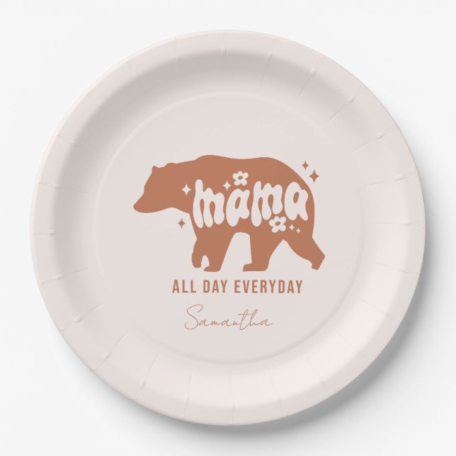 Mama Bear - All Day Everyday Paper Plate (Front)
