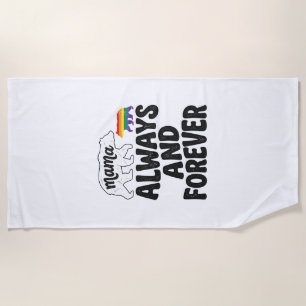 Mama Bear Always And Forever Vintage Rainbow Shirt Beach Towel