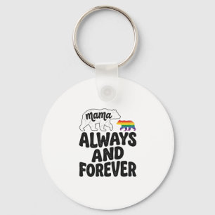 Mama Bear Always And Forever Vintage Rainbow Shirt Key Ring
