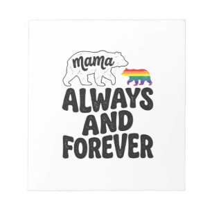 Mama Bear Always And Forever Vintage Rainbow Shirt Notepad