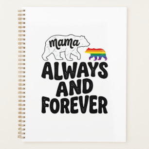 Mama Bear Always And Forever Vintage Rainbow Shirt Planner
