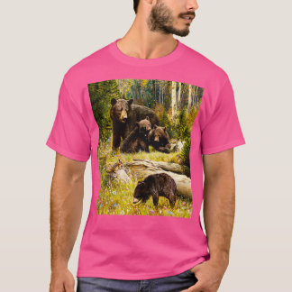 Mama Bear And Babies Black Bear Family 1 T-Shirt