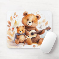 Mama Bear and Cub with Guitar