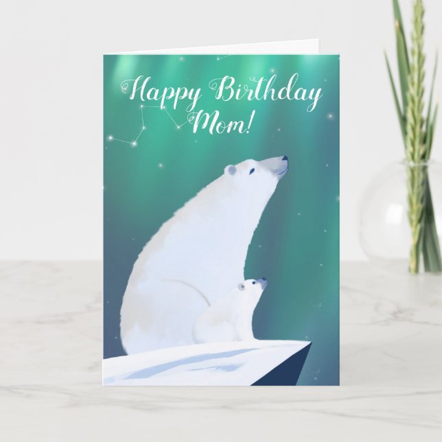 Mama Bear and Her Cub Watching Stars  Card (Front)