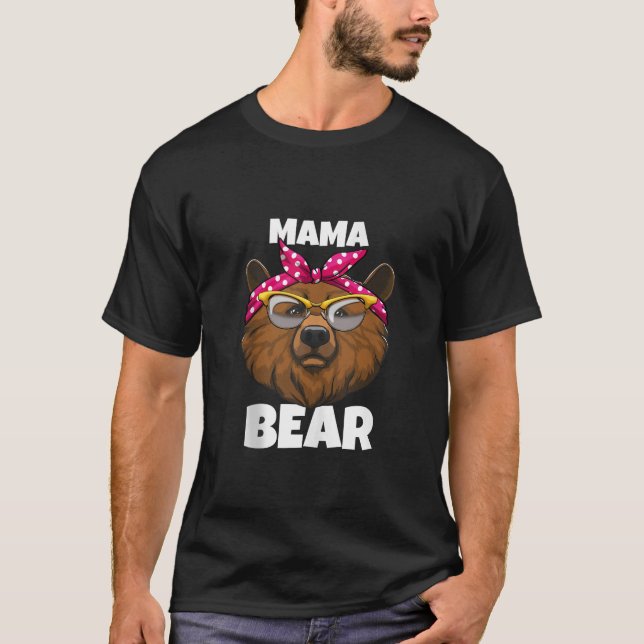 Mama Bear Animal Women Nature Funny Bandanna Glass T-Shirt (Front)