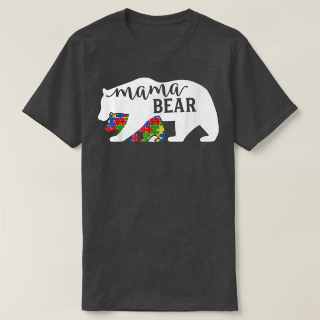 Mama Bear Autism Awareness Month  T-Shirt (Design Front)