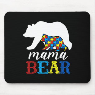 Mama Bear Autism Awareness Puzzle Mum Gift Mouse Pad