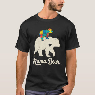 Mama Bear Autism Awareness Puzzle Neurodiversity S T-Shirt