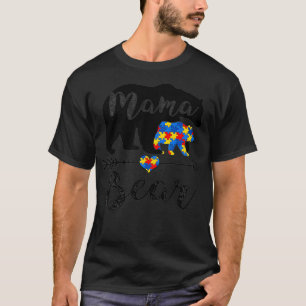 Mama Bear Autism Awareness with Puzzle Piece Arrow T-Shirt