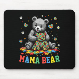 Mama Bear Autism Mama Grandma Autism Awareness Sup Mouse Pad