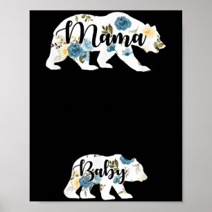 Mama Bear Baby Bear Pregnancy Pregnant Mom Mothers Poster